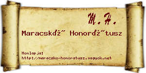 Maracskó Honorátusz névjegykártya